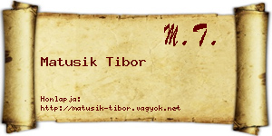 Matusik Tibor névjegykártya