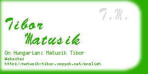 tibor matusik business card